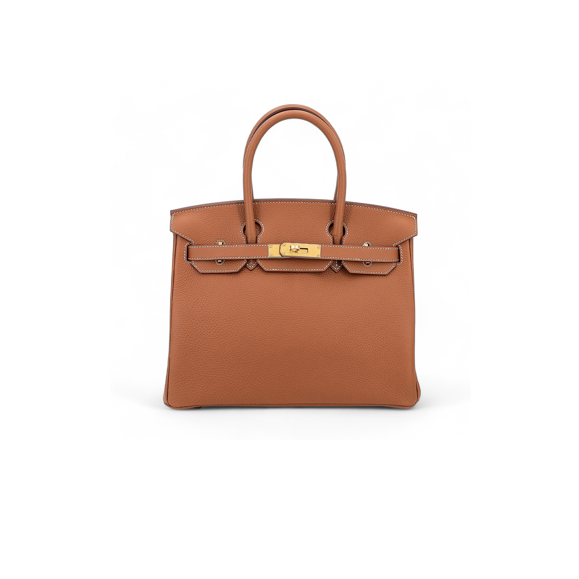 HERMÈS MASTER BIRKIN 30 TOGO LEATHER GOLDEN BROWN GOLD BUCKLE BAG 5375750663 (30*23*15cm)